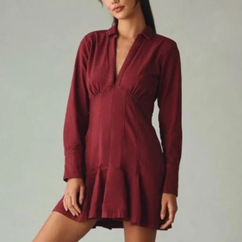 Pilcro Long Sleeve Crimson Dress